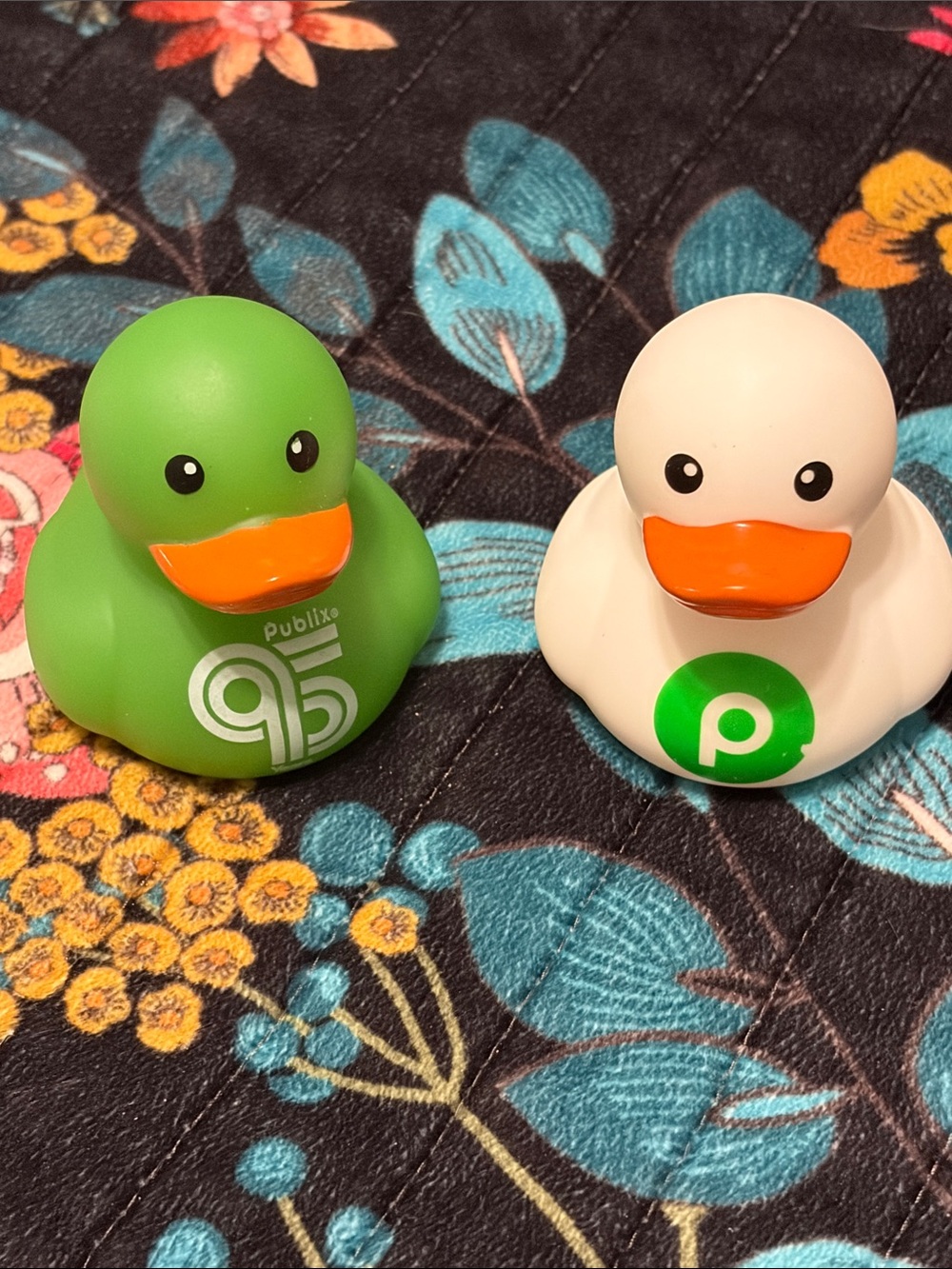Publix Branded Green and White Rubber Duck set 95th Anniversary logo set